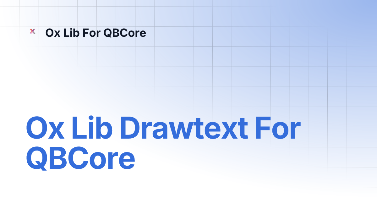 Ox Lib Drawtext For QBCore | Ox Lib For QBCore